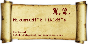 Mikustyák Miklós névjegykártya